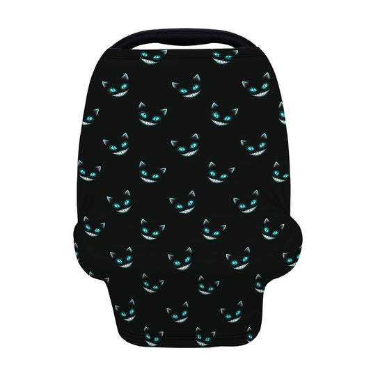 Black Cheshire Cat Pattern Print Baby Seat Cover