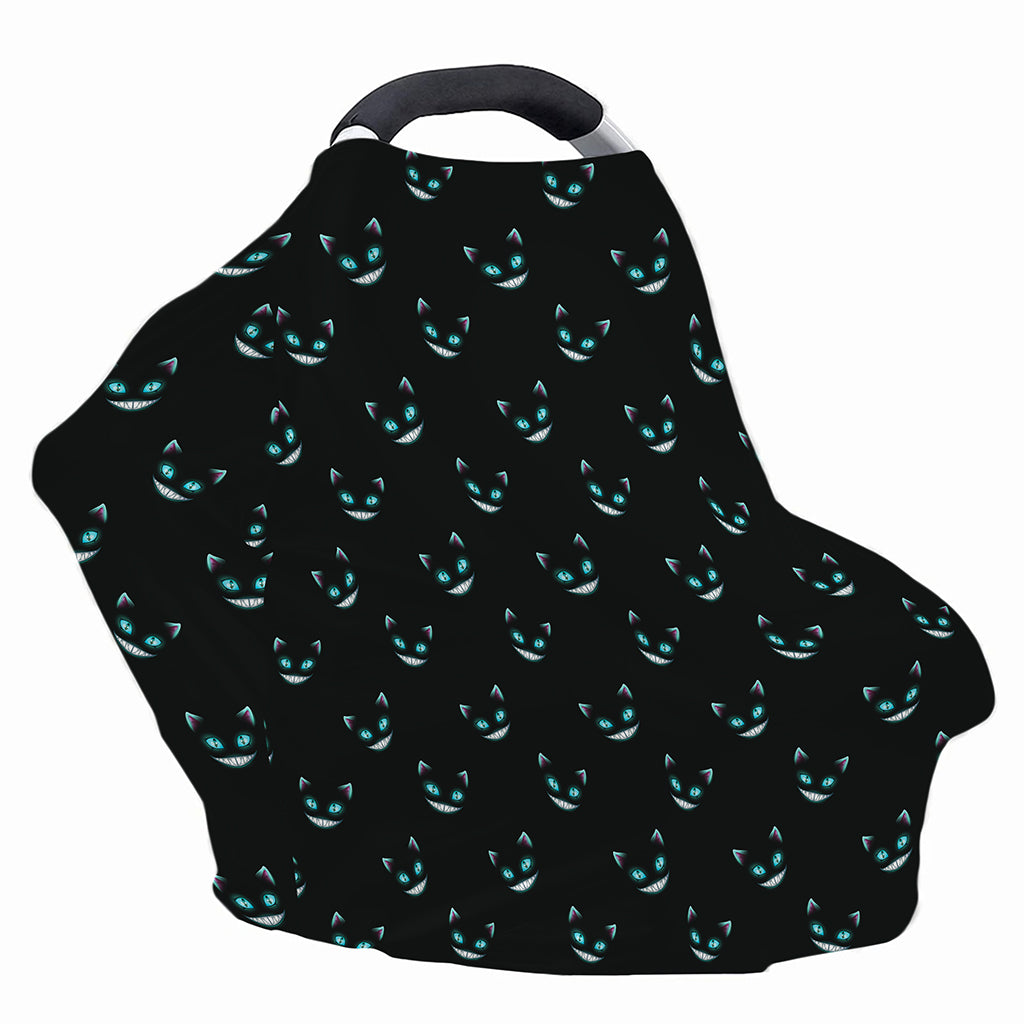 Black Cheshire Cat Pattern Print Baby Seat Cover