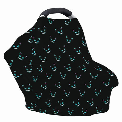 Black Cheshire Cat Pattern Print Baby Seat Cover