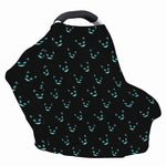 Black Cheshire Cat Pattern Print Baby Seat Cover