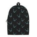 Black Cheshire Cat Pattern Print School Backpack