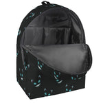 Black Cheshire Cat Pattern Print Backpack