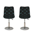 Black Cheshire Cat Pattern Print Bar Stool Covers