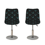 Black Cheshire Cat Pattern Print Bar Stool Covers