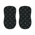 Black Cheshire Cat Pattern Print Bar Stool Covers