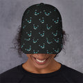 Black Cheshire Cat Pattern Print Baseball Cap