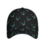 Black Cheshire Cat Pattern Print Baseball Cap