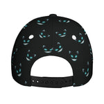 Black Cheshire Cat Pattern Print Baseball Cap
