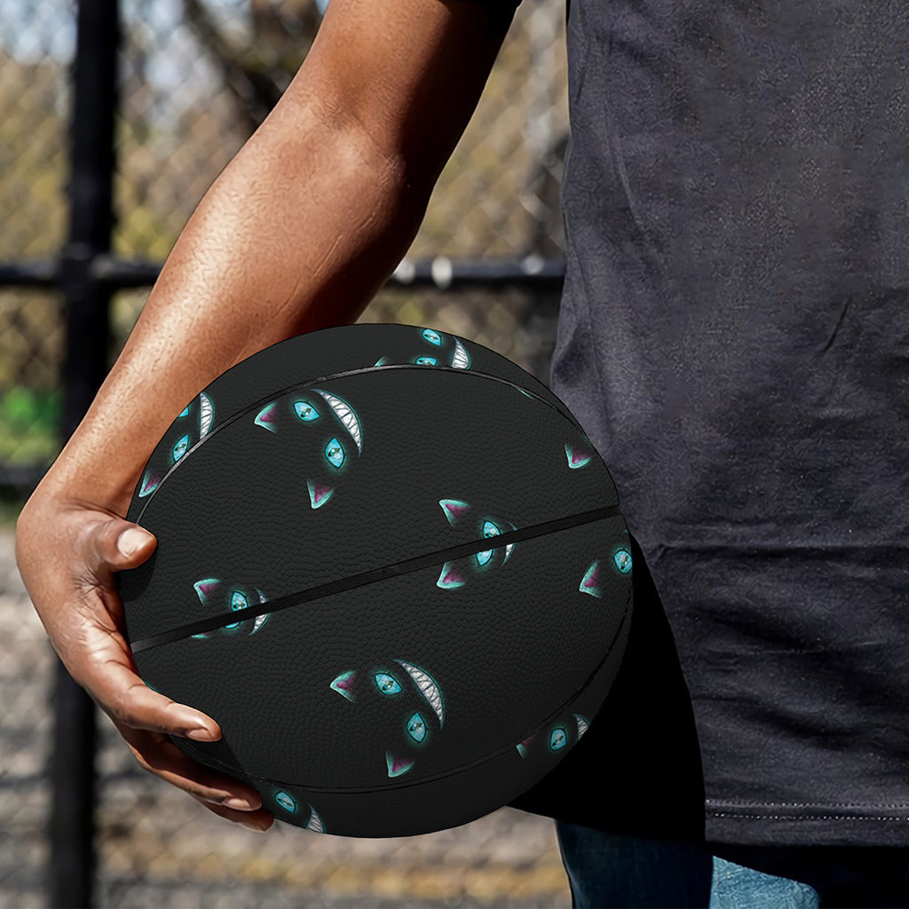 Black Cheshire Cat Pattern Print Basketball