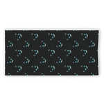 Black Cheshire Cat Pattern Print Beach Towel