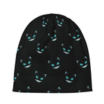 Black Cheshire Cat Pattern Print Beanie