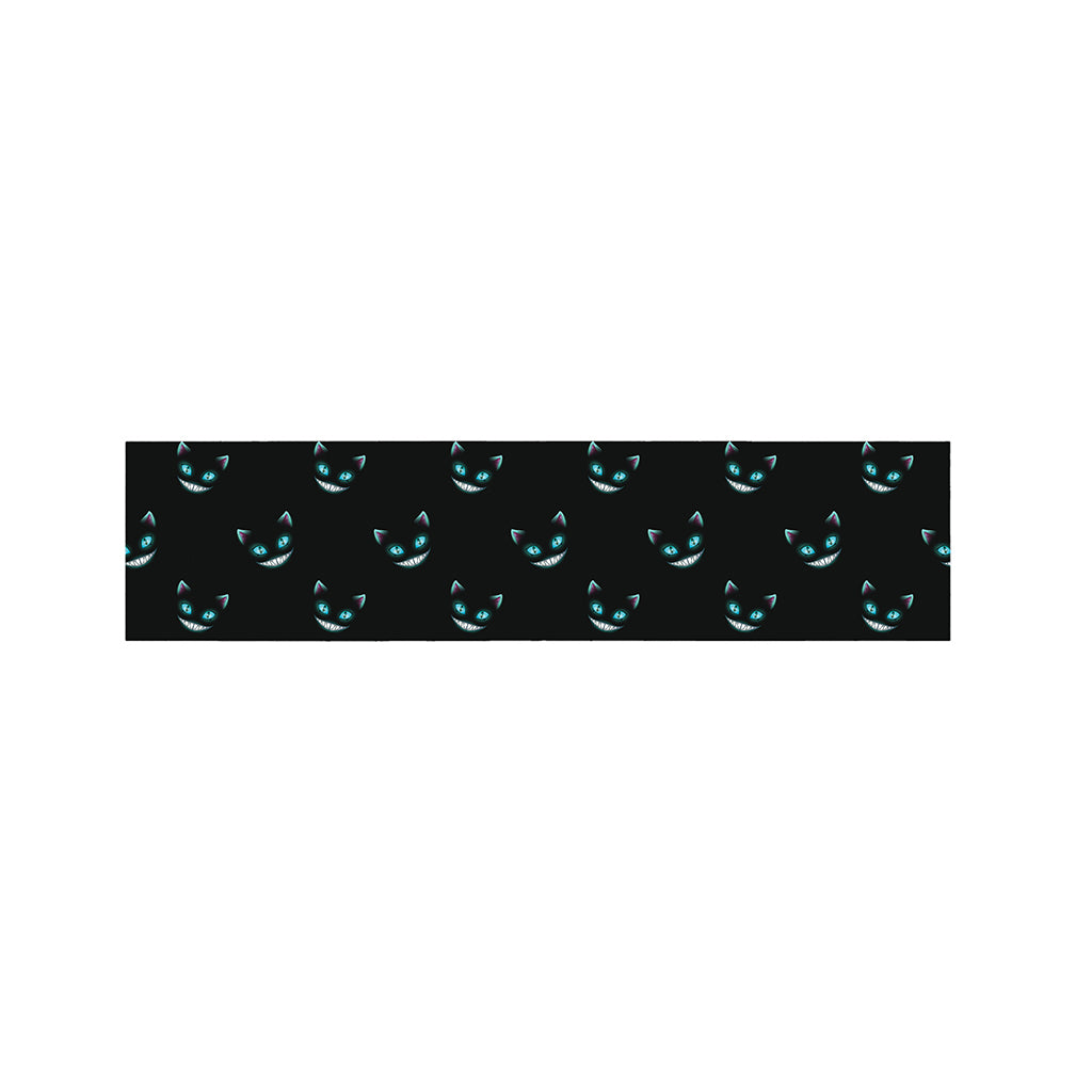 Black Cheshire Cat Pattern Print Bed Runner