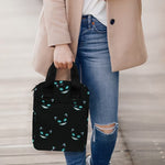 Black Cheshire Cat Pattern Print Bible Tote Bag
