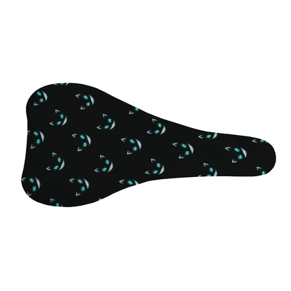 Black Cheshire Cat Pattern Print Bicycle Seat Cover