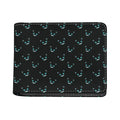 Black Cheshire Cat Pattern Print Bifold Wallet