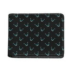 Black Cheshire Cat Pattern Print Bifold Wallet