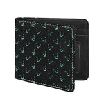 Black Cheshire Cat Pattern Print Bifold Wallet