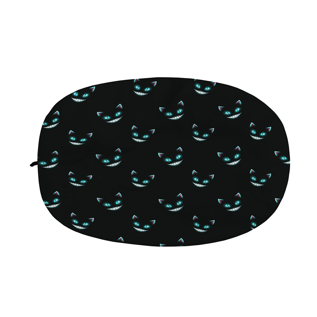 Black Cheshire Cat Pattern Print Car Side Mirror Covers