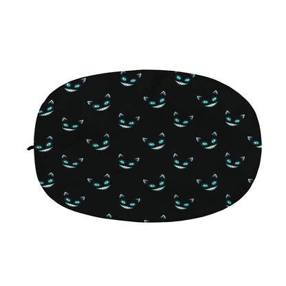 Black Cheshire Cat Pattern Print Car Side Mirror Covers