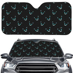 Black Cheshire Cat Pattern Print Car Windshield Sun Shade