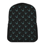 Black Cheshire Cat Pattern Print Casual Backpack