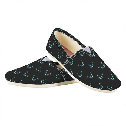 Black Cheshire Cat Pattern Print Casual Shoes