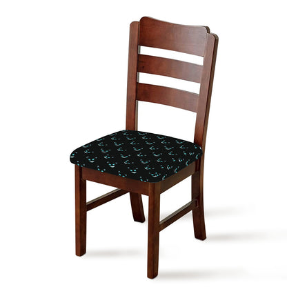 Black Cheshire Cat Pattern Print Chair Cushion Cover