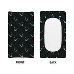 Black Cheshire Cat Pattern Print Changing Pad Cover