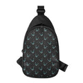 Black Cheshire Cat Pattern Print Sling Bag