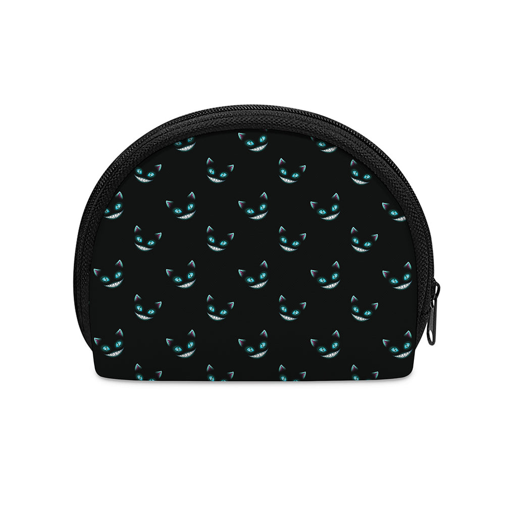Black Cheshire Cat Pattern Print Coin Purse