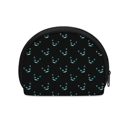 Black Cheshire Cat Pattern Print Coin Purse