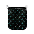 Black Cheshire Cat Pattern Print Collapsible Laundry Basket
