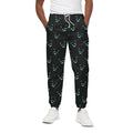 Black Cheshire Cat Pattern Print Cotton Sweatpants