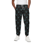 Black Cheshire Cat Pattern Print Cotton Pants