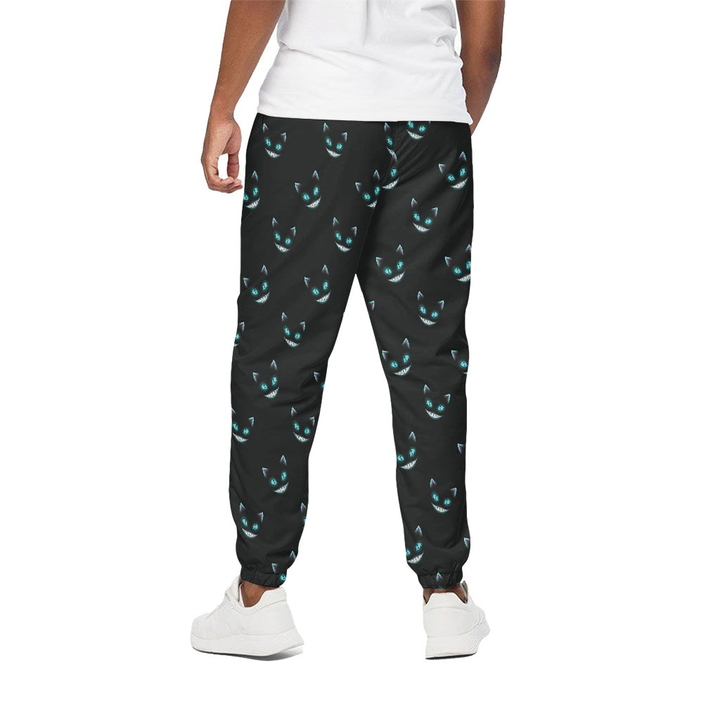 Black Cheshire Cat Pattern Print Cotton Pants