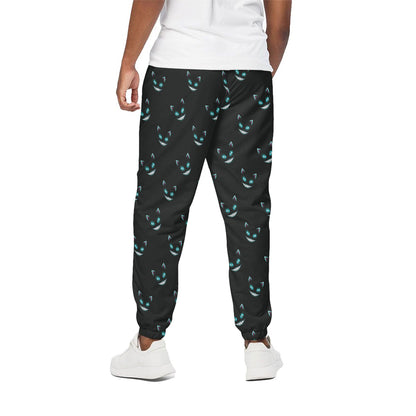 Black Cheshire Cat Pattern Print Cotton Pants