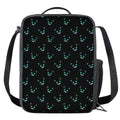 Black Cheshire Cat Pattern Print Crossbody Lunch Bag