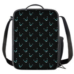 Black Cheshire Cat Pattern Print Crossbody Lunch Bag