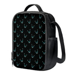 Black Cheshire Cat Pattern Print Crossbody Lunch Bag