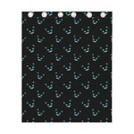 Black Cheshire Cat Pattern Print Curtain