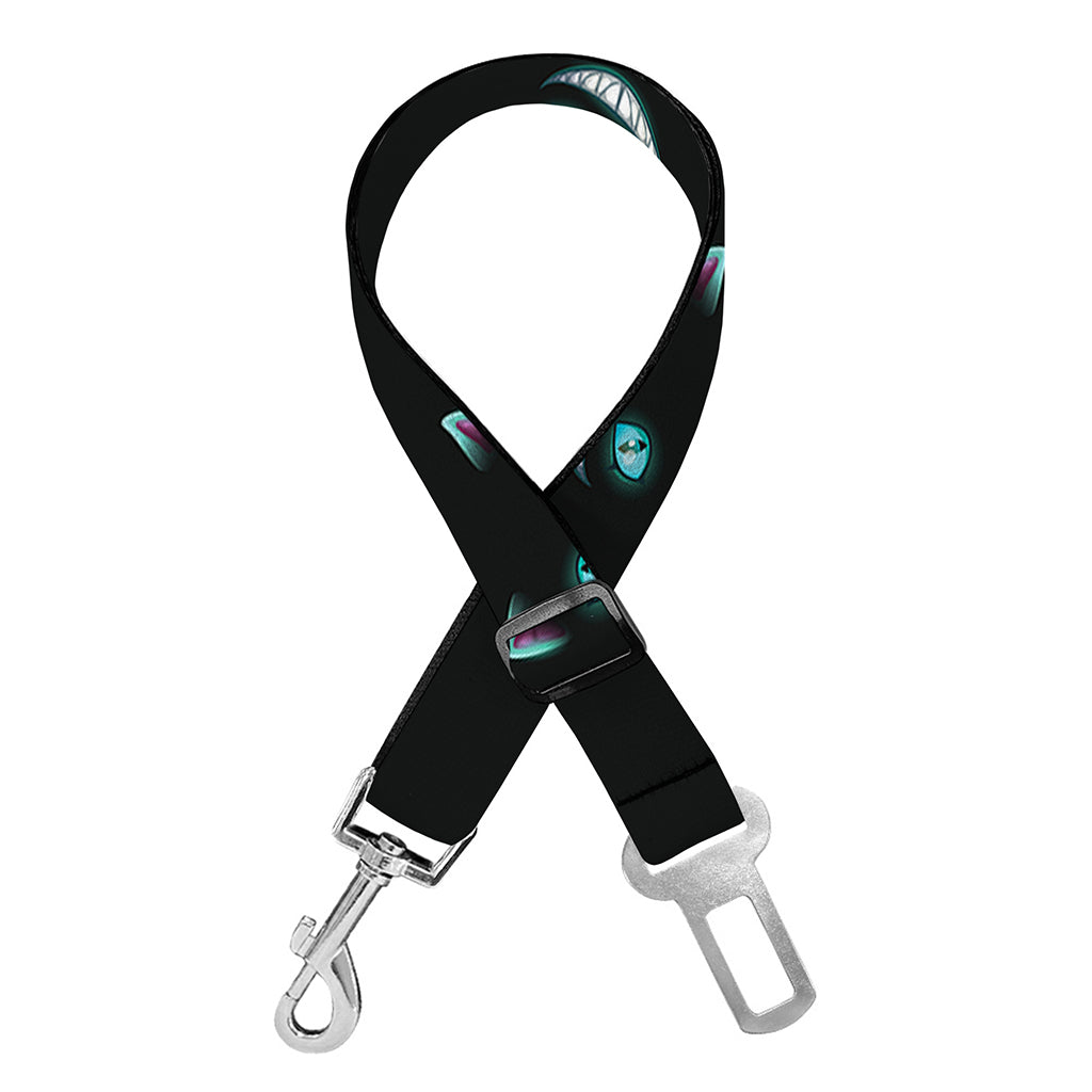 Black Cheshire Cat Pattern Print Dog Seat Belt