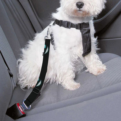 Black Cheshire Cat Pattern Print Dog Seat Belt