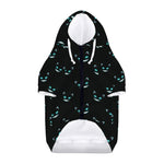 Black Cheshire Cat Pattern Print Dog Zip Up Hoodie