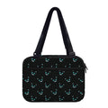 Black Cheshire Cat Pattern Print Double Strap Bible Bag