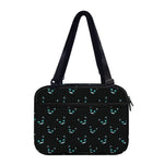 Black Cheshire Cat Pattern Print Double Strap Bible Bag