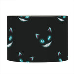 Black Cheshire Cat Pattern Print Drum Lamp Shade
