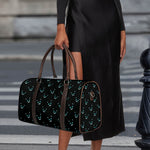 Black Cheshire Cat Pattern Print Duffle Bag
