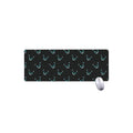 Black Cheshire Cat Pattern Print Extended Mouse Pad