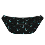 Black Cheshire Cat Pattern Print Fanny Pack
