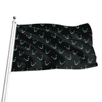 Black Cheshire Cat Pattern Print Flag